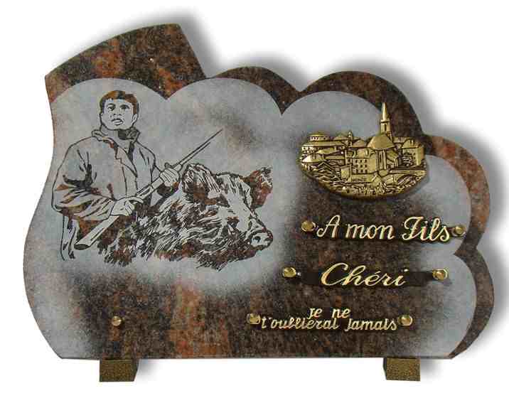 Plaque funéraire en Granit Himalayan Blue